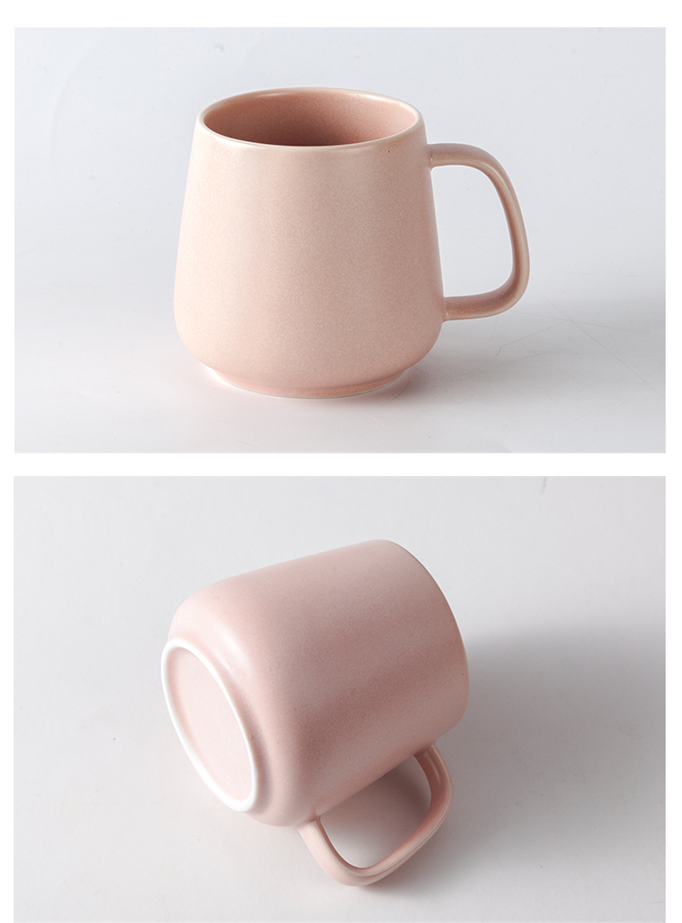 Bulk Ceramic Coffee Cup Custom Matte Glaze Pink Ceramic Mug