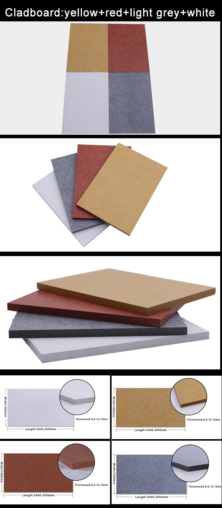 Facade Cladding Cement Board Wall Panel For Outdoor