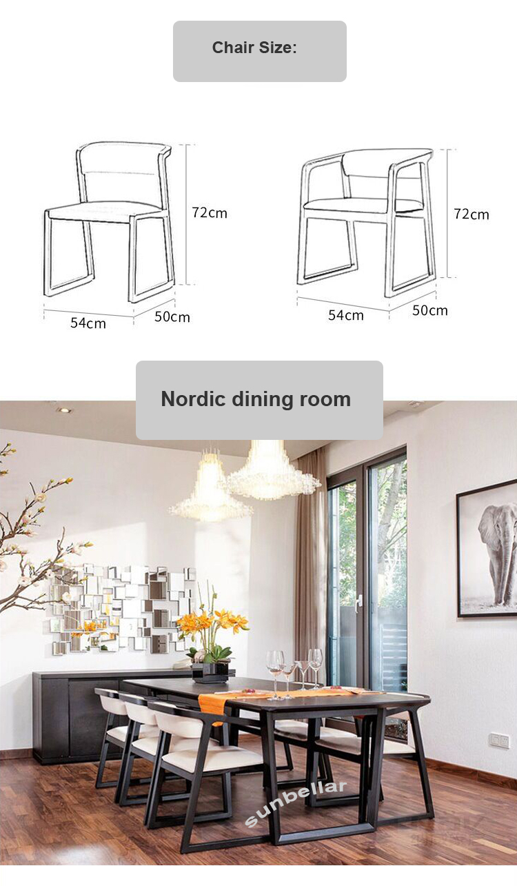 wholesale living room leather dining chair wooden  luxury armchair Nordic design for restaurant cafe shop