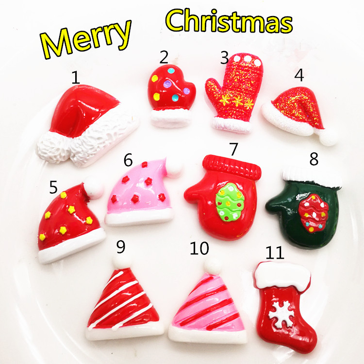 Free Shipping 100pcs Assorted DIY Hairpin Cabochon Supplies Mystery Pack Kawaii Cabochons Christmas