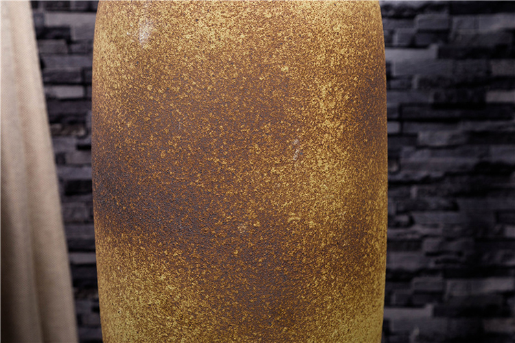 Hot selling ceramic gradient frosted tall flower vases pottery big floor vase for bedroom