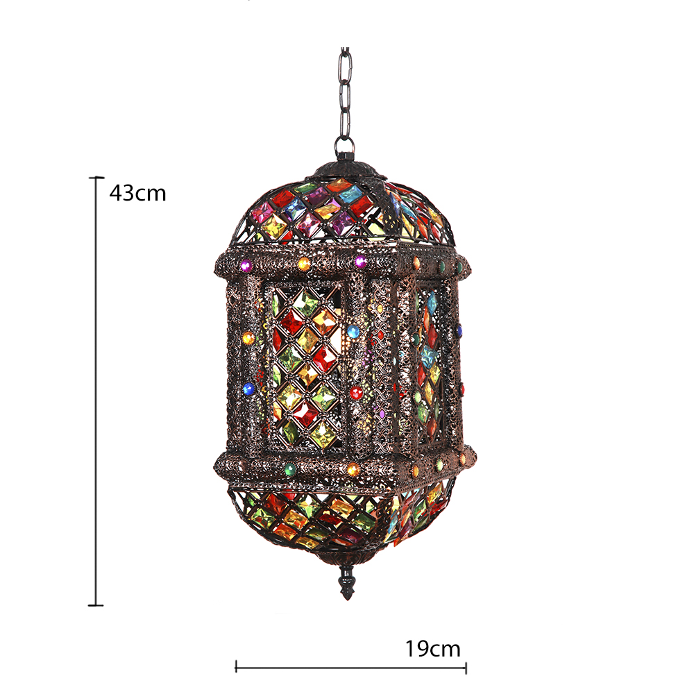 Southeast Asian iron vintage chandelier retro decorative pendant lights for coffee shop turkish moroccan mosaic NS-124010