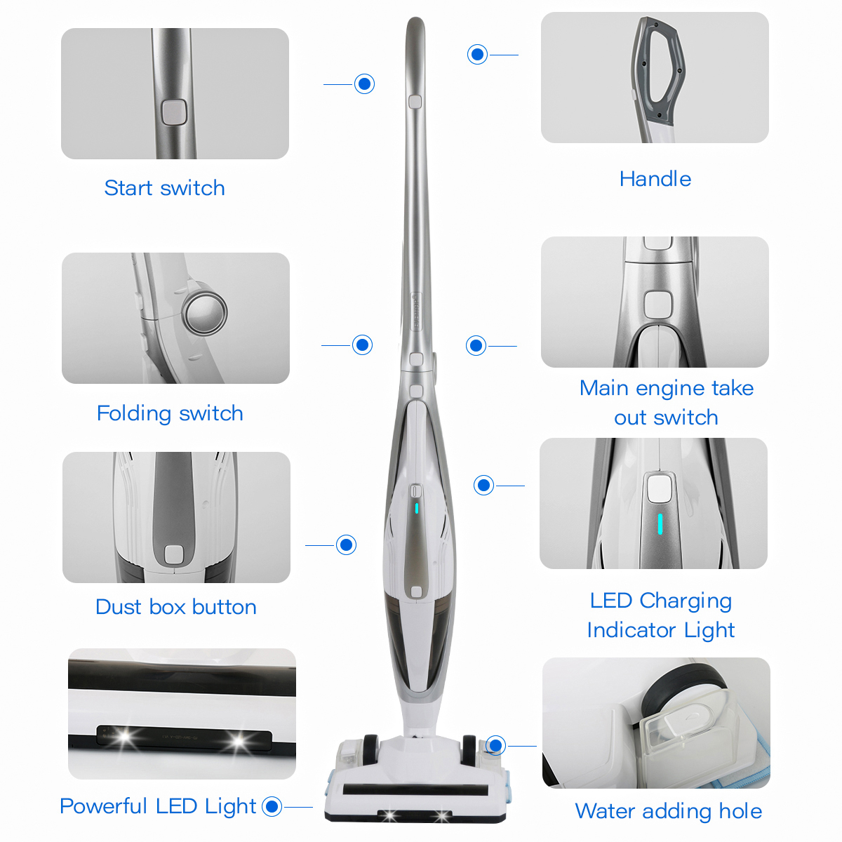 Fast Delivery Household 3 in 1 Portable Stick Vacuum Cleaners Bed Floor Wireless Handheld Vacuum Cleaner