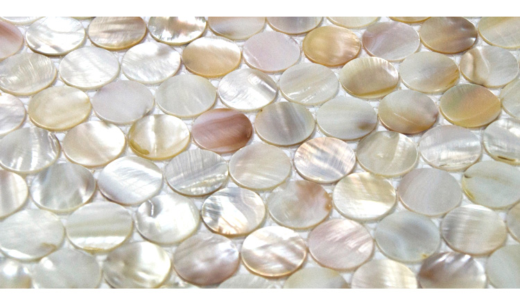 White Wall Decoration Pearl Shell Round Mosaic