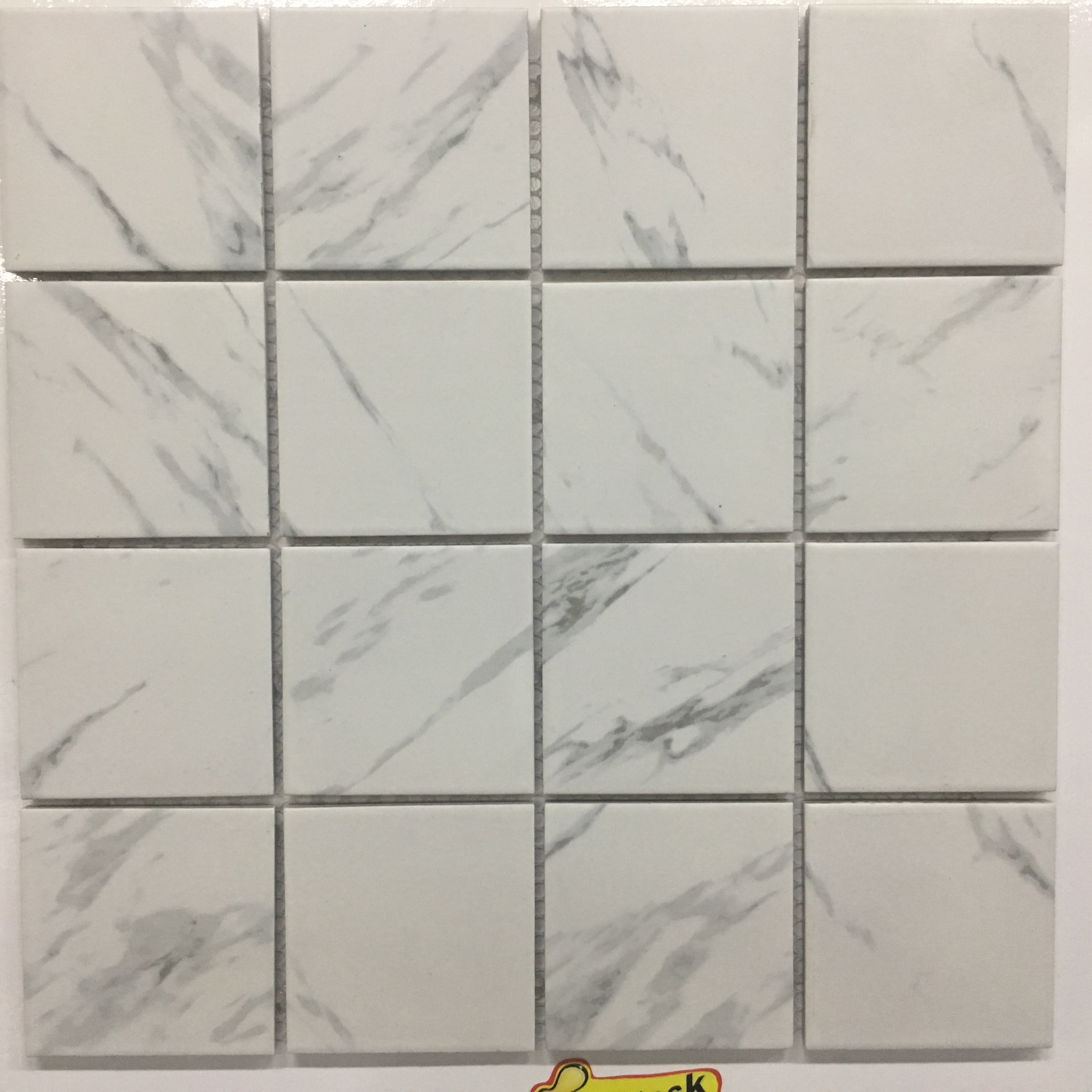 Baby Skin Matt Carrara White Ceramic Mosaic Tile For Hotel Marble Texture Mosaic Piece For Kitchen And Bathroom
