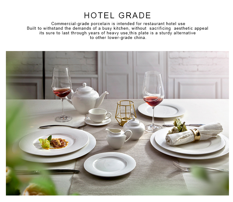 Hotel Ware Porcelain Wide Rim Deep Ceramic Pasta Plate