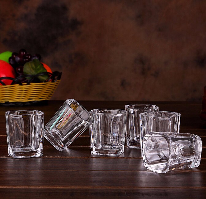 cheap square shape short glass wine glass high white material