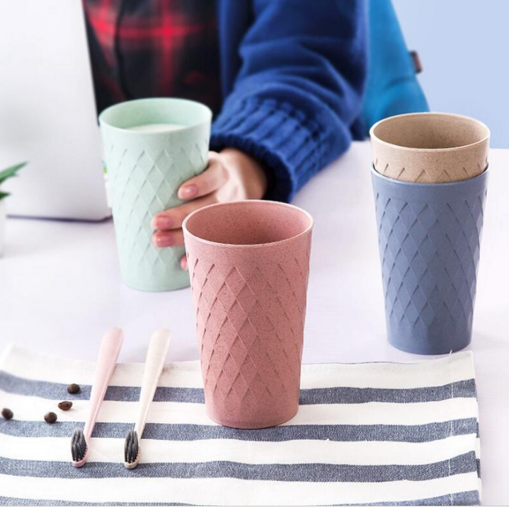 Creative non-slip environmentally friendly tea cup for bars and hotel wheat straw cup