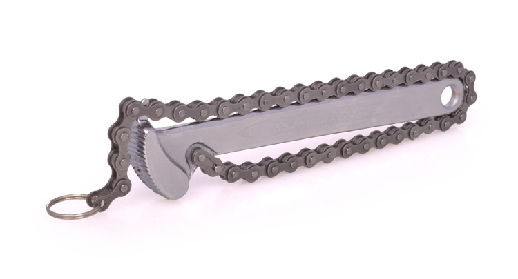 ASAKI AK-1019/20/21/22 #9" 12" 15" 24" Inch Heavy Duty Chain Wrench CR-V CRV Steel Chain Pipe Wrench Tools Adjustable Spanner