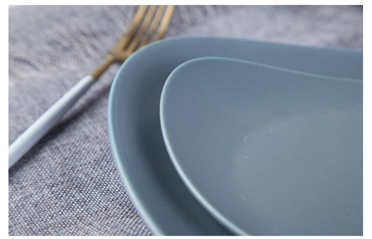 Theme Restaurant Food Dish Grey Triangle Shallow Plate