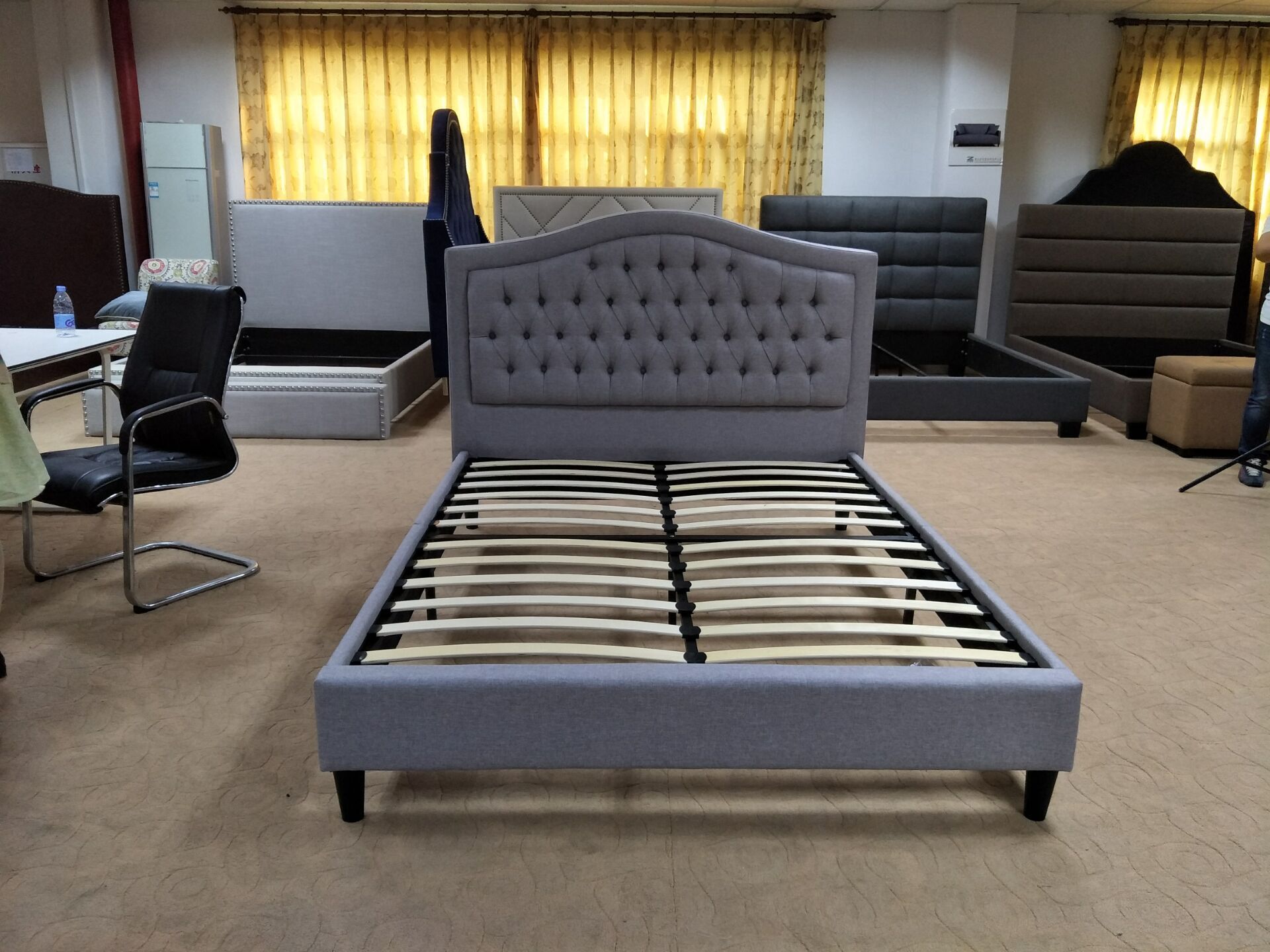 Bedroom Furniture French upholstered latest double bed designs