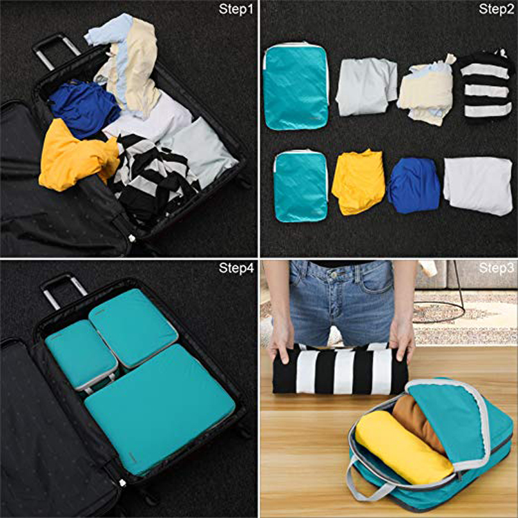 Ripstop pliable imperméable vêtements sac de rangement organisateur de voyage cubes d'emballage