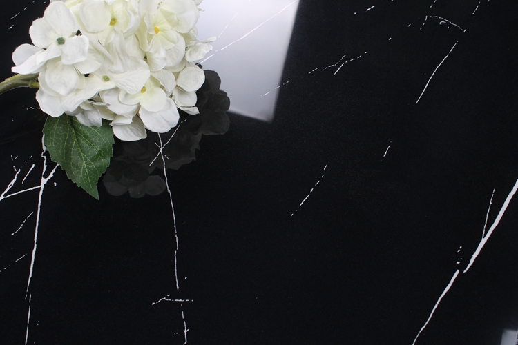 Indian Nero Margiua Mable Polished Glazed Restaurant Black And White Ceramic Floor Tiles