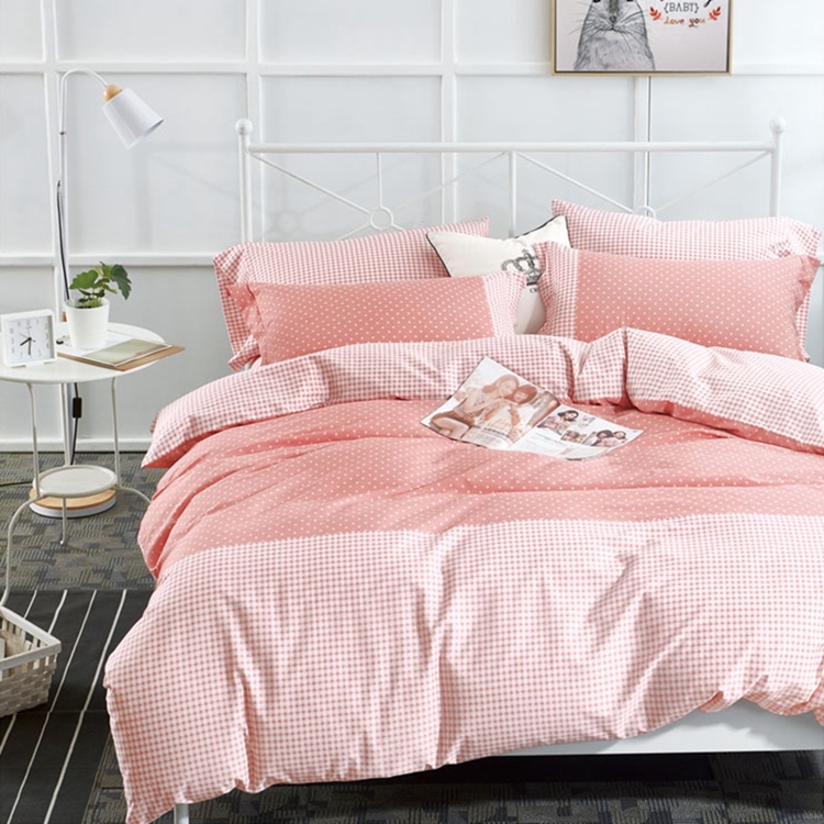 Custom size and weight in guangzhou comfortable printed cotton green double bed sheets