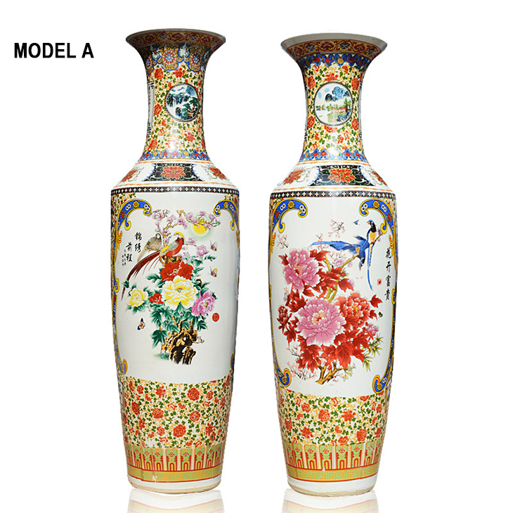 Hot custom pattern porcelain decorative floor vases