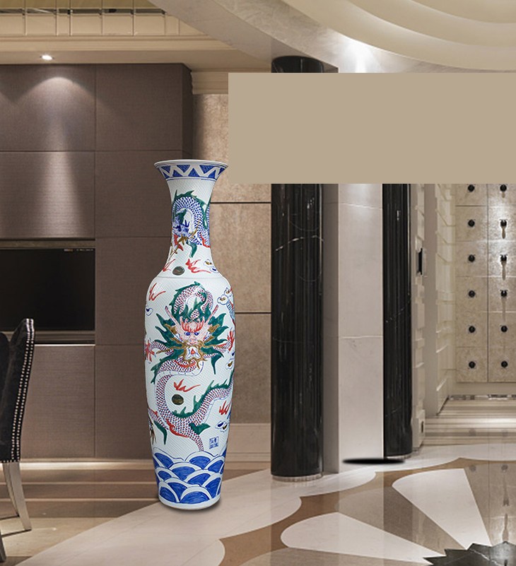 Hot sale graven antique big jingdezhen ceramic vase