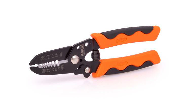 ASAKI AK-9100 Carbon Steel Multi-use Crimping Tool Electric Wire Stripper Plier Cable Cutter Functional Wire Stripping 0.6-2.6mm