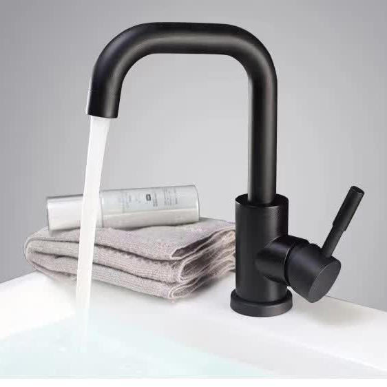 new design 304 stainless steel black taps single handle basin faucet