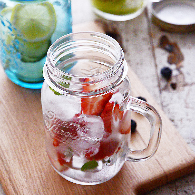 HOT SALE drinking glass jar with lid wholesale mason jar for juice tea coffee mason jar glass