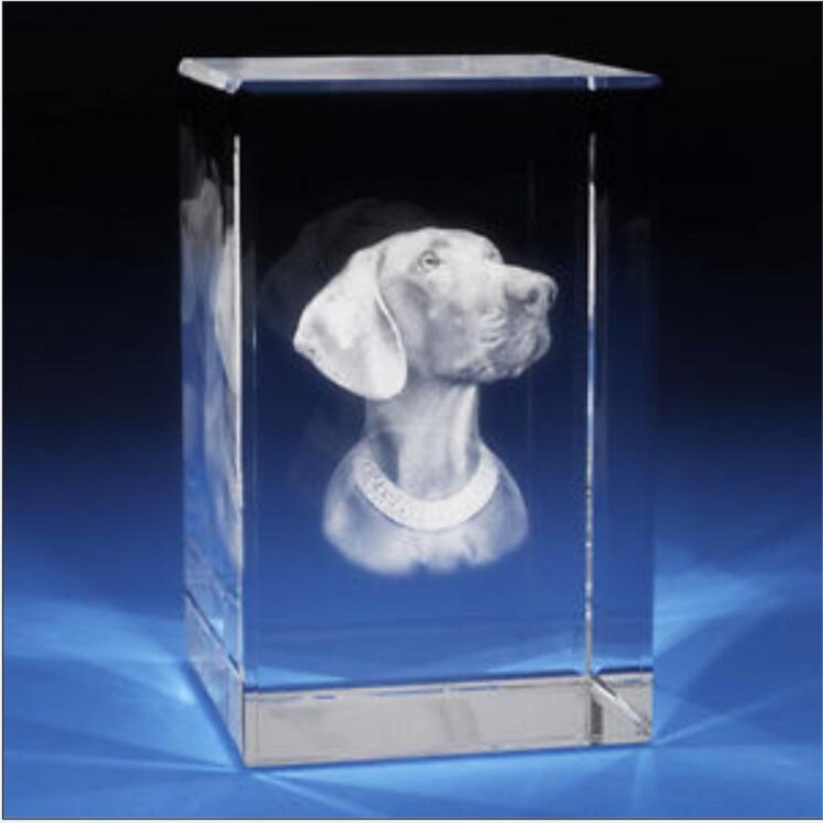 クリスタルガラスキューブ彫刻ガラスブロック動物画像レーザー
