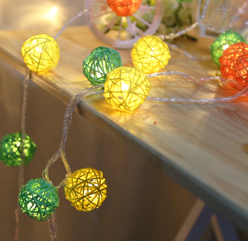 Christmas led light 2M 20 LED Warm White LED String Christmas Rattan Ball Light