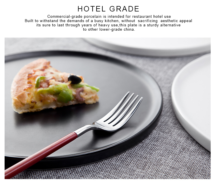 Certified Matte White 12'' Tray Ceramic Low Rim Plate
