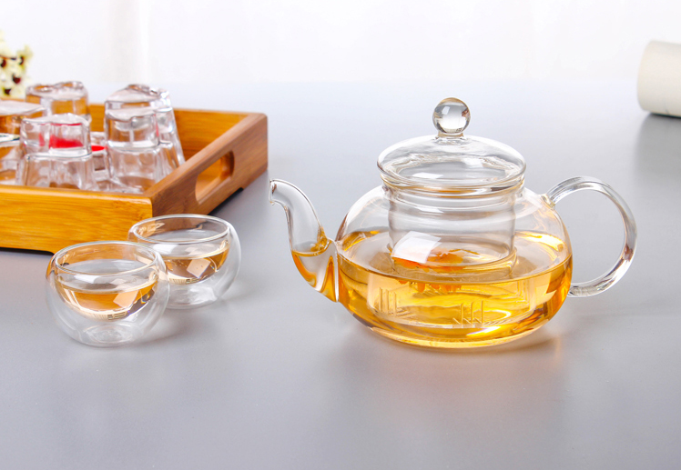 Small capacity 350 ml mini teapot glass heat resistant glass tea pot