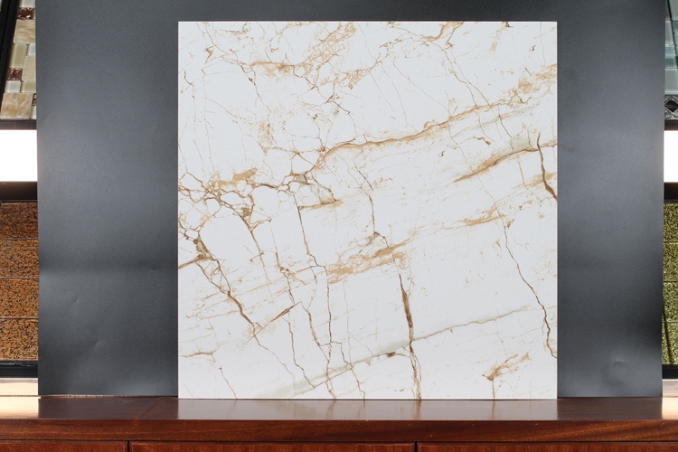 2018 Hot China Tiles Price In Karachi Fully Polished Glazed Copy Mable Calacatta Gold Porcelain Floor Tile For House