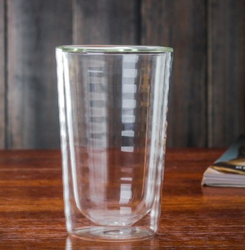 Clear Strong Double Wall Insulated Thermo Wave Glass Tumbler Glass for Beer Cocktail Lemonade Iced Tea Coffee