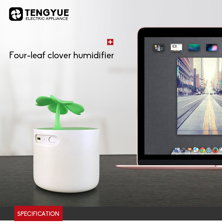Wholesales 180ml Lazyelf Mini Humidifier Portable 4 Clover Leaf Mini Portable Humidifier For Office Home