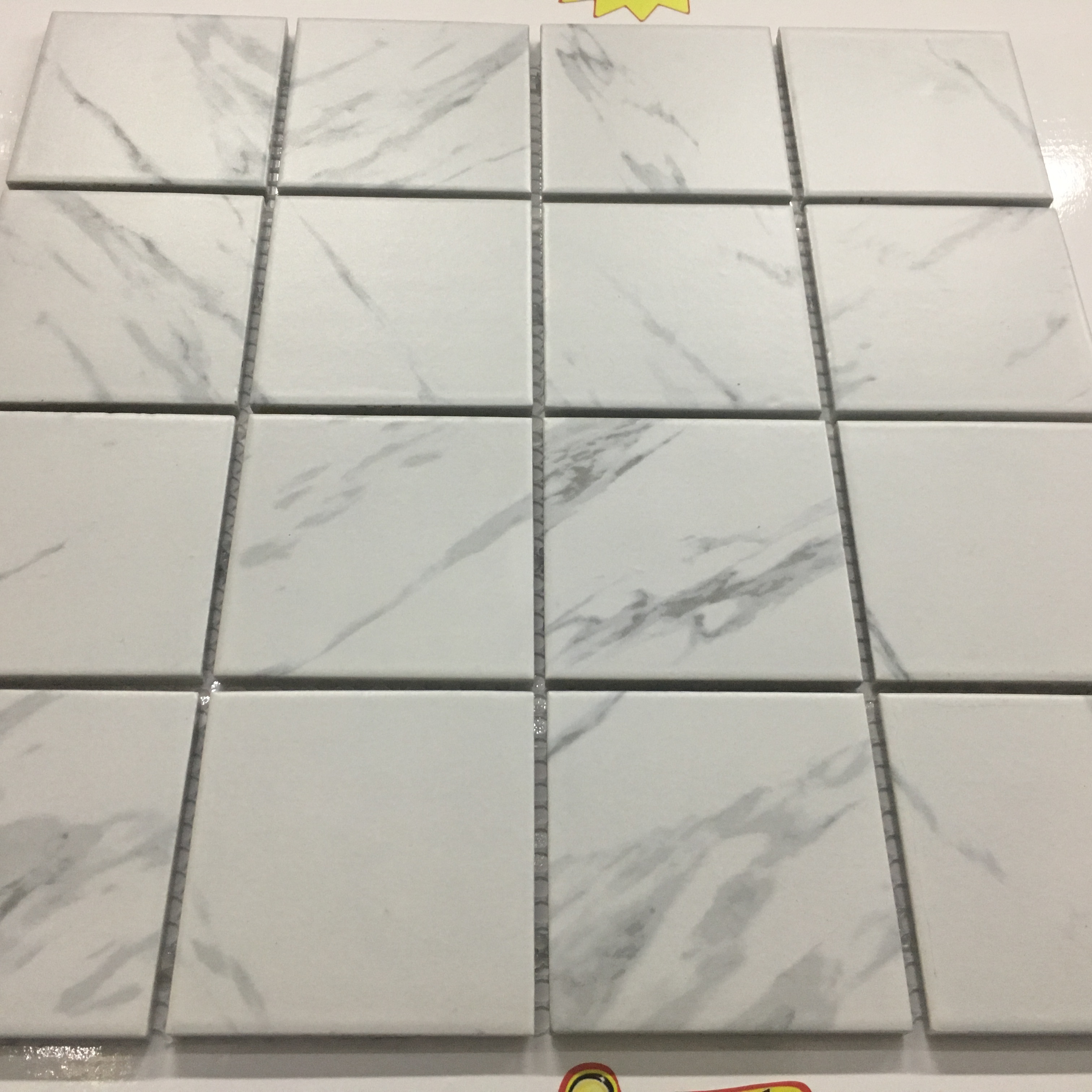 Baby Skin Matt Carrara White Ceramic Mosaic Tile For Hotel Marble Texture Mosaic Piece For Kitchen And Bathroom