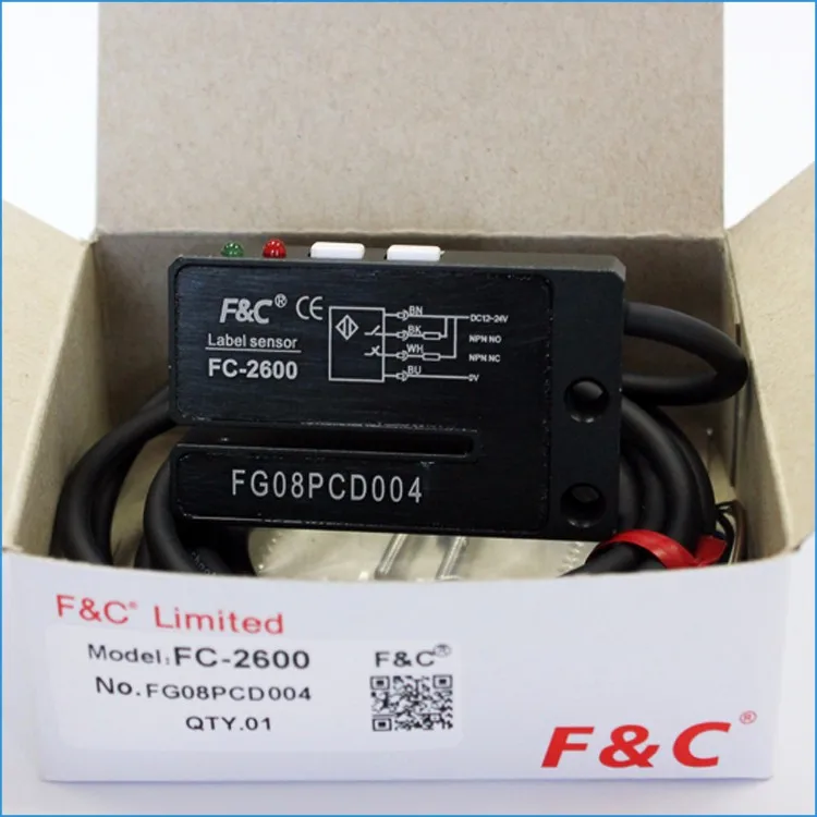 24VDC NPN NO.NC 4 Wires Push-Button Fork Optical Label Sensor