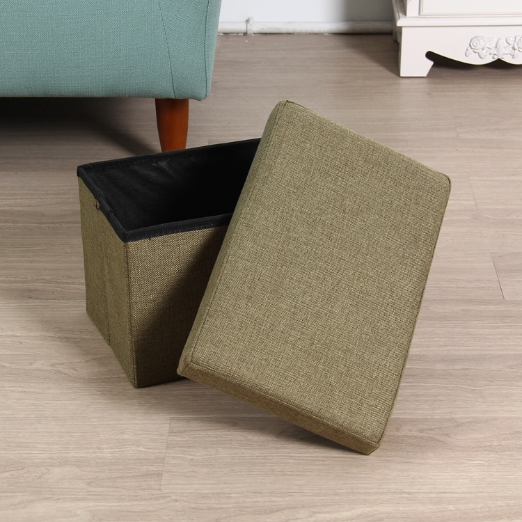 High quality professional Folding  Square linen storage ottoman stool Footstool Storage with large space