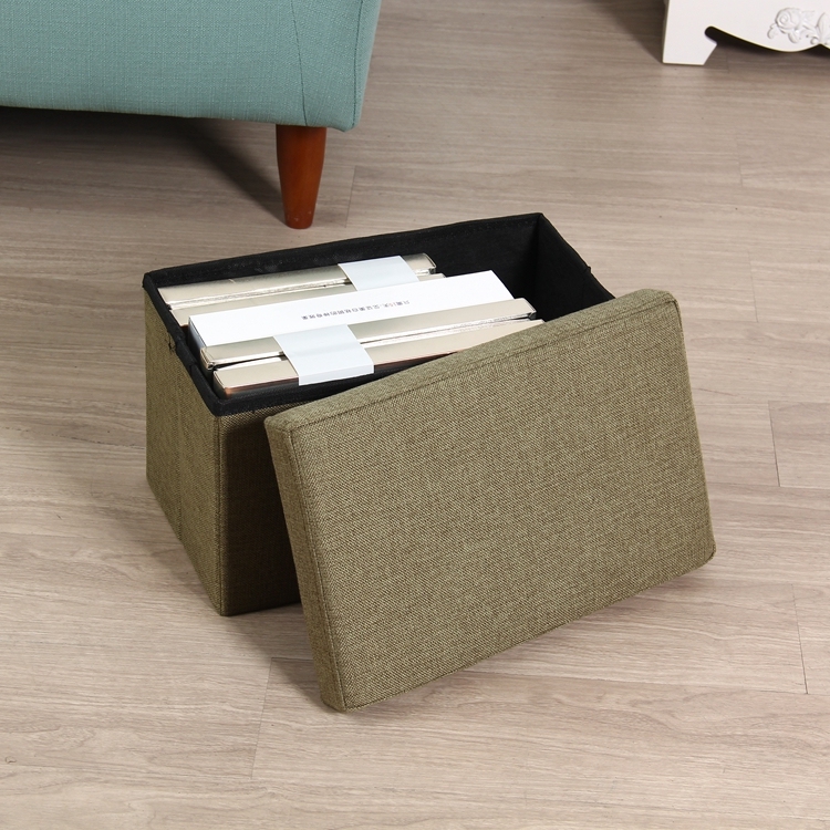 High quality professional Folding  Square linen storage ottoman stool Footstool Storage with large space