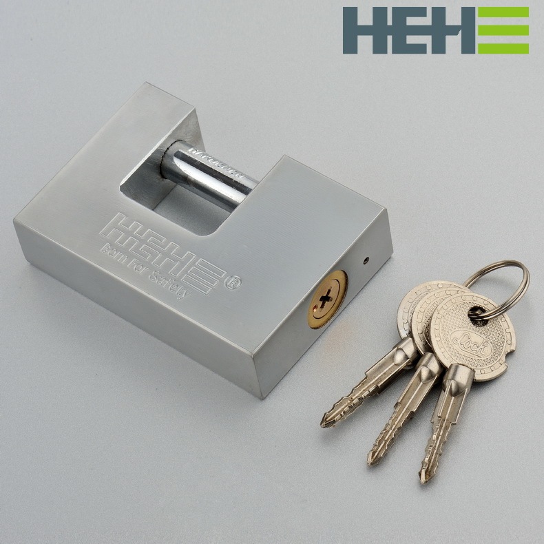 70mm 80mm 90mm 100mm Heavy Duty Nickel Plated rectangular Cross Key Iron Padlock