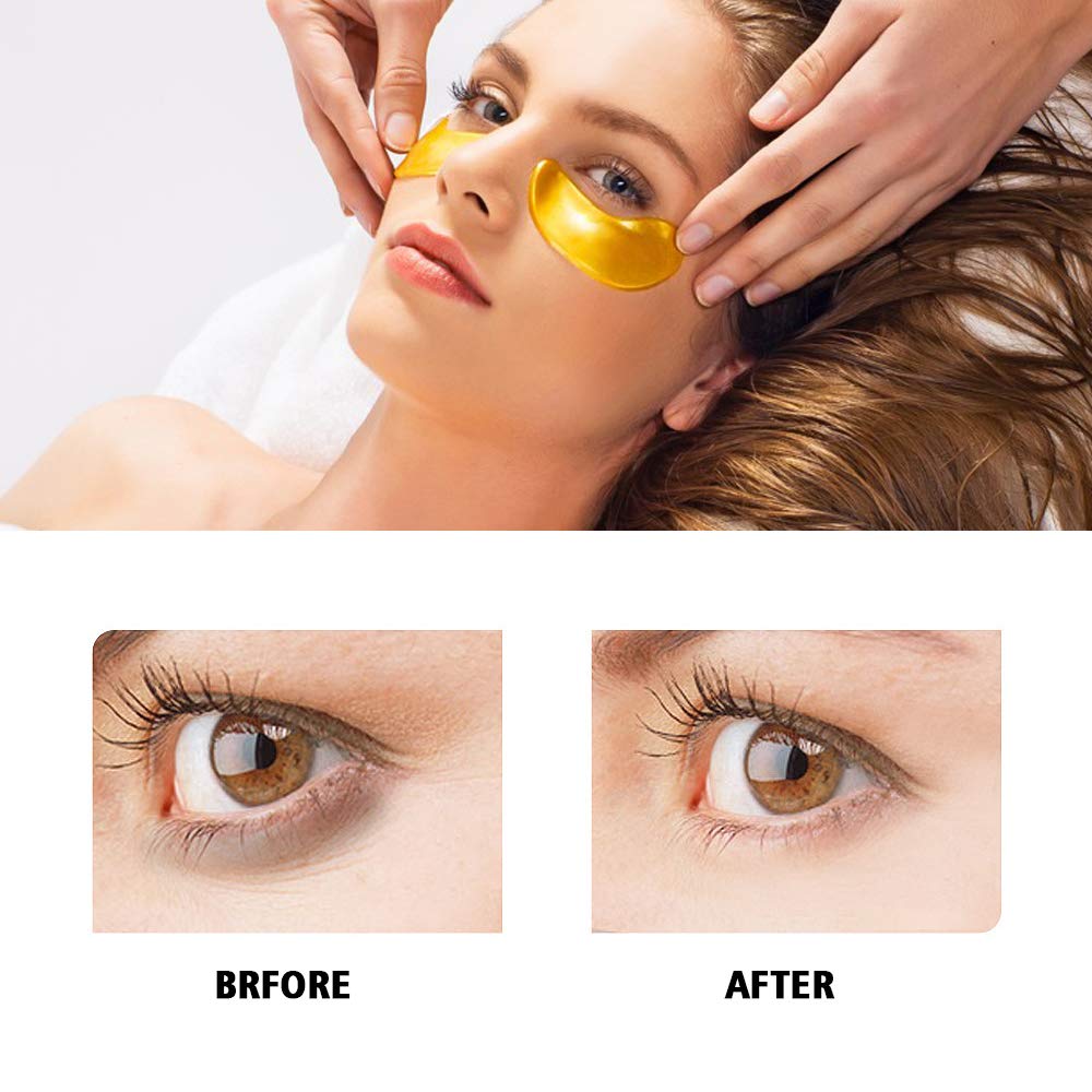 Private Label Hyaluronic Acid Sheet Under Crystal Gel Eye Patch 24K Gold Collagen Eye Mask