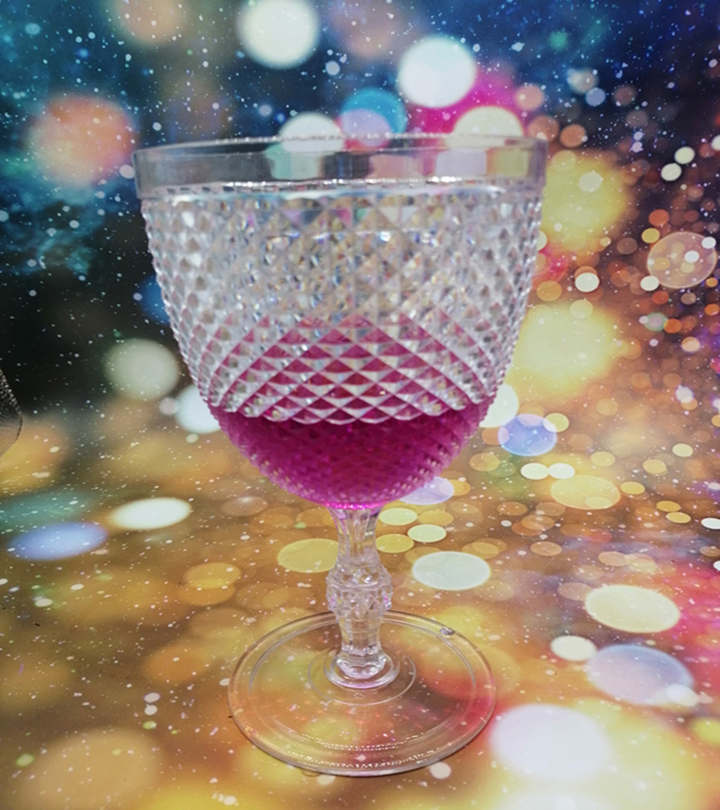 Bamboo straw fibers wine cup bars wine goblet with diamond shining