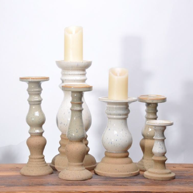Italain table long stems tall candle holders ceramic wedding  candle stand for lond candle