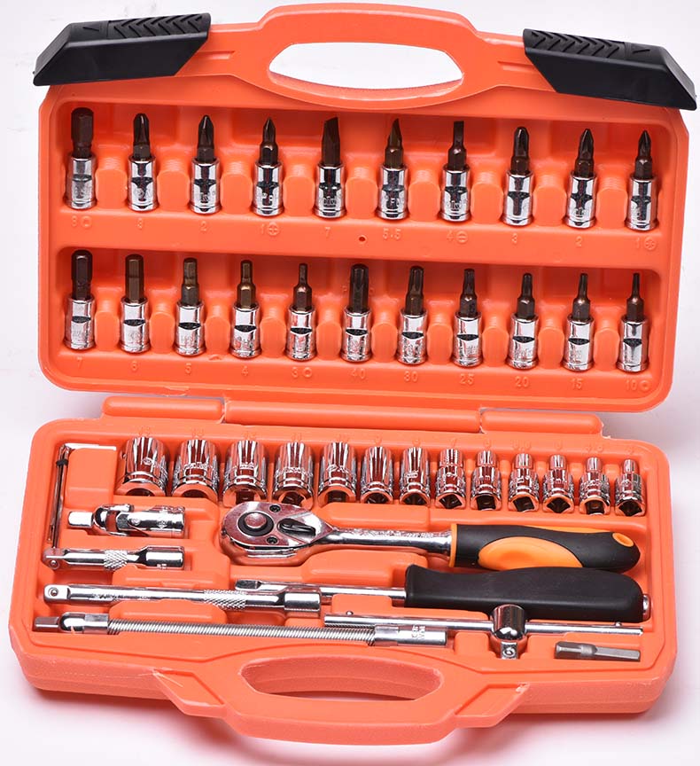 Asaki 46pcs socket set wrench 1/4 inch socket tools set