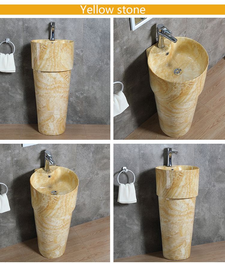 Multiple colors ceramic colour floor standing wash pedestal basin