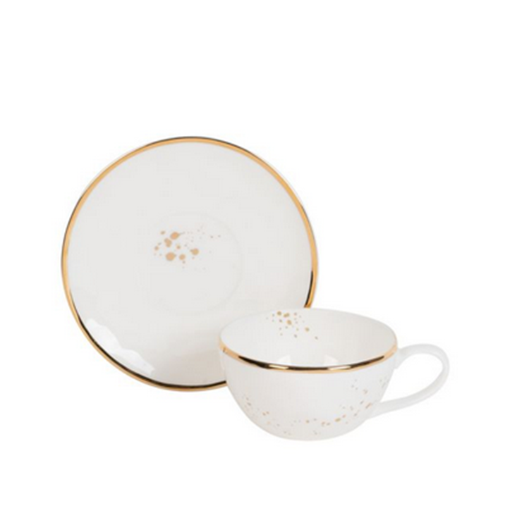 Modern design custom logo gold rim ceramic dinner plate for restaurant