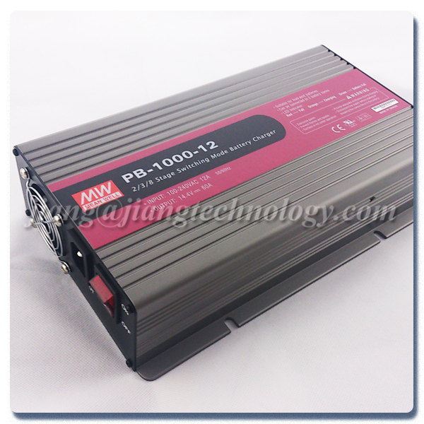 1000W 48V Meanwell PB-1000-48 バッテリー充電器 PFC機能付き 効率89