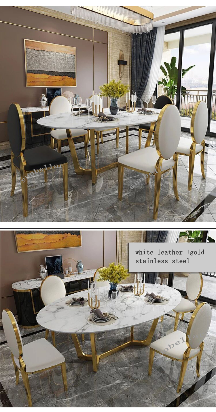 wholesale dining chair white leather gold metal steel home dining room chairs hotel restaurant wedding dining banquet chair