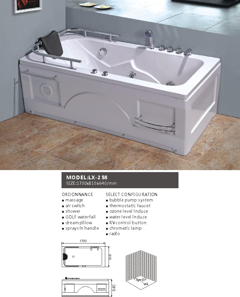 Quality Wholesale Bathroom Bath Clear Acrylic Modern Transparent Bathtub
