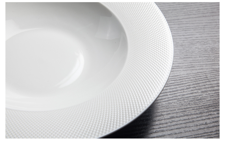 Hotel Ware Porcelain Wide Rim Deep Ceramic Pasta Plate