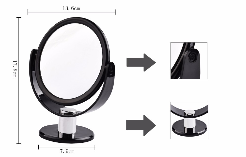 Plastic small cosmetic table mirror standing cosmetic mirror