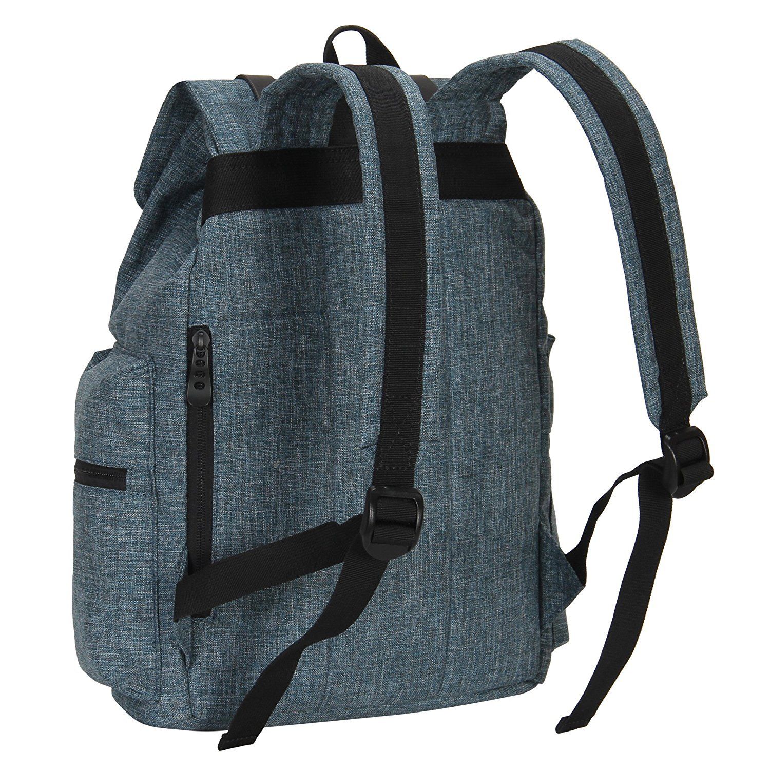 Rucksack mit Vintage-Klappe aus Segeltuch mit Kordelzug für Reisen über Nacht für Teenager