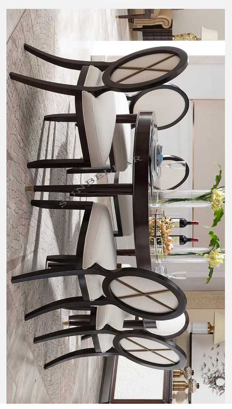 wholesale dining chair solid wooden frame fabric top quality antique chairs for generally use