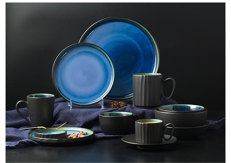 Bulk Price Table Setting Round Side Dishes 7.5" Ceramic Plate Blue