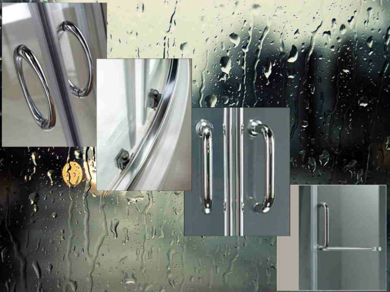 Professional 6mm Silkscreen Tempered Glass, Artificial Stone Tray Arc Shower Enclosure